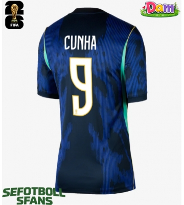 Brasilien Matheus Cunha #9 Bortatröja Kvinnor VM 2026 Kortärmad